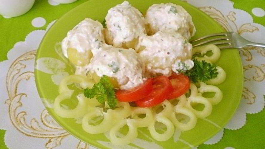 Рецепт картофеля под чесночным соусом