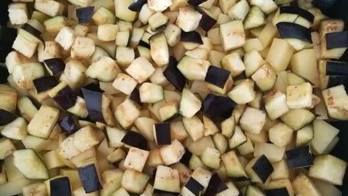 картофель с баклажаном в духовке