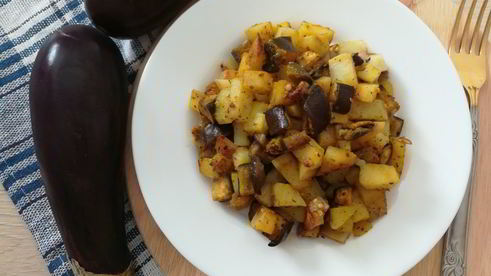 картофель с баклажаном в духовке