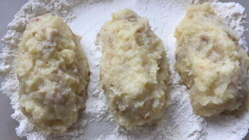 картофельные крокеты с куриным фаршем