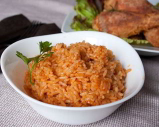 Красный рис с чесночком