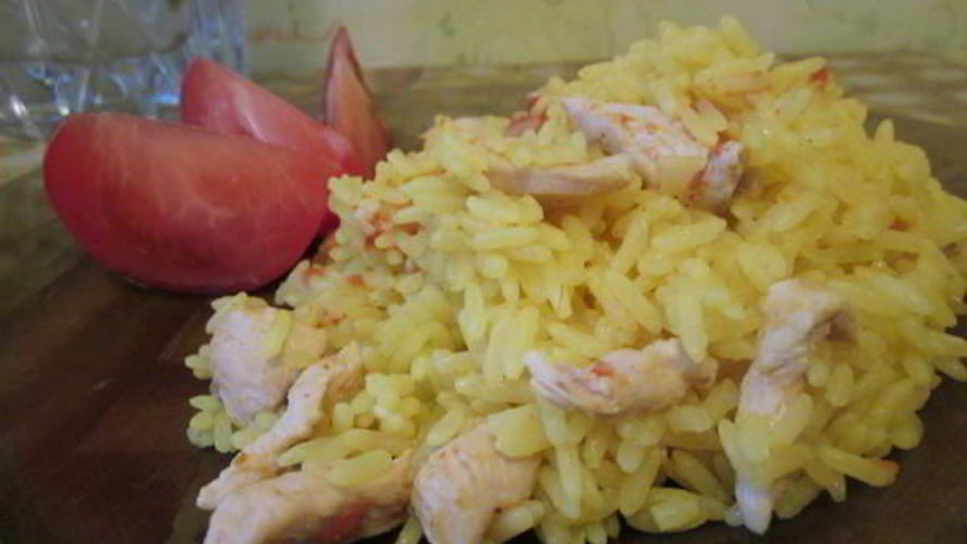 Рецепт пикантного риса с курицей