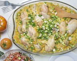 Рис с куриными ножками в духовке