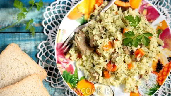 Рецепт Риса с мясом и шпинатом в мультиварке