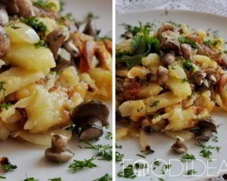 Жареная картошка с маслятами
