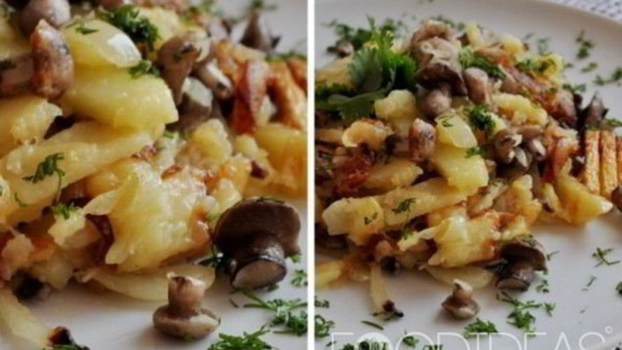 Рецепт жареной картошки с маслятами