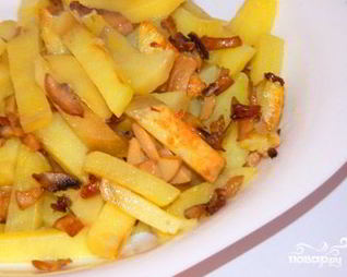 Жареная картошка с шампиньонами