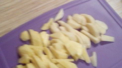 жареная картошка с яблоками