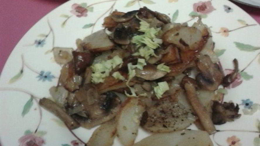 Рецепт жареного картофеля с грибами