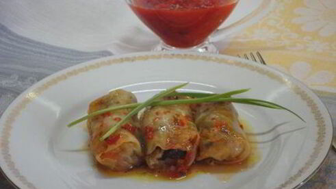 голубцы с рисом и грибами