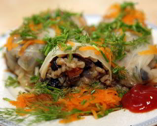 Голубцы вегетарианские с грибами