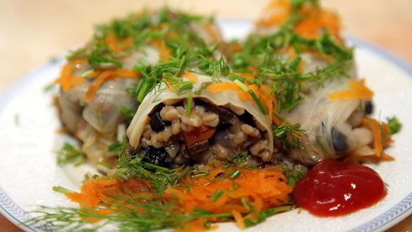 Рецепт Голубцов вегетарианских с грибами