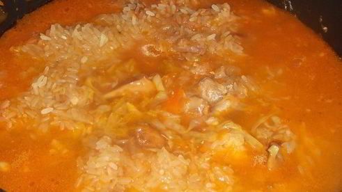 ленивые голубцы с лисичками и гузками индейки