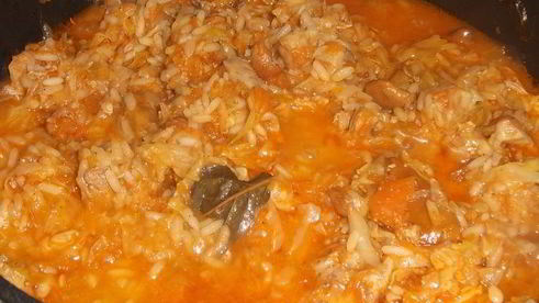 ленивые голубцы с лисичками и гузками индейки