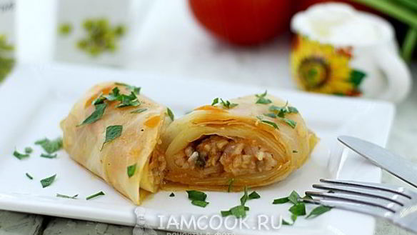 Рецепт Постных голубцов с грибами и рисом