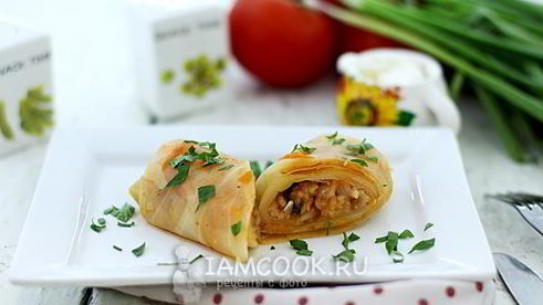 постные голубцы с грибами и рисом