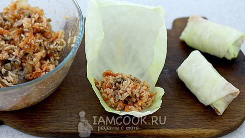 постные голубцы с грибами и рисом