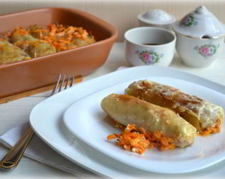 Постные голубцы с рисом