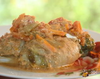 Весенние голубцы из фарша со свежей зеленью