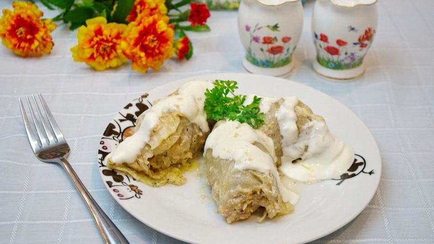 Рецепт замороженных голубцов в сметане