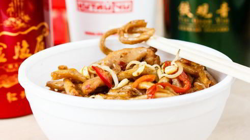 гречневая лапша с курицей терияки