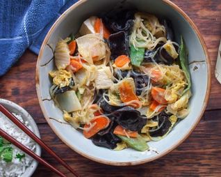 Древесные грибы с морковью