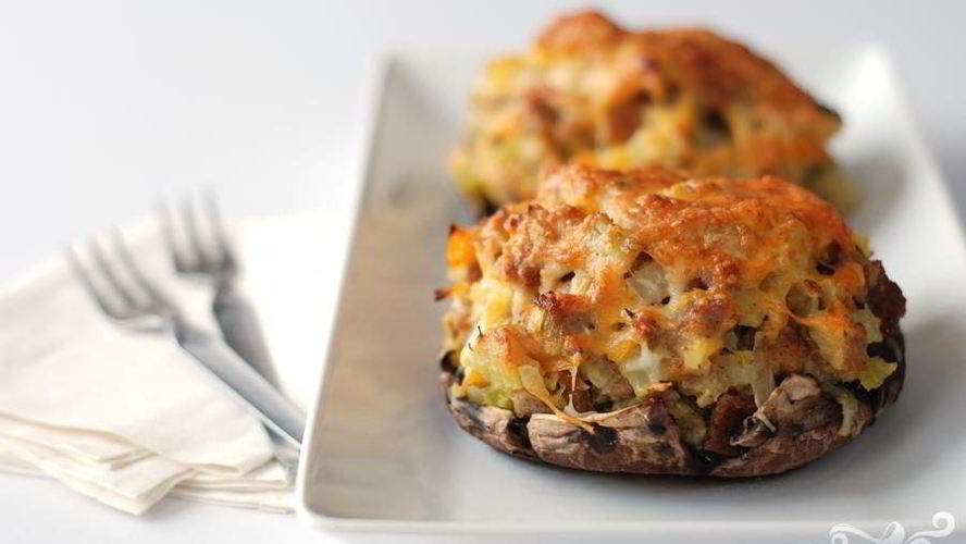 Рецепт грибов, фаршированных овощной начинкой