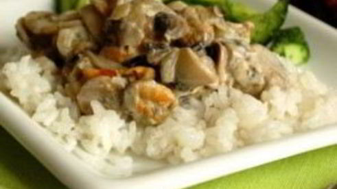 мидии и шампиньоны в сливках