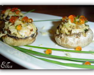 Шампиньоны фаршированные Морское искушение