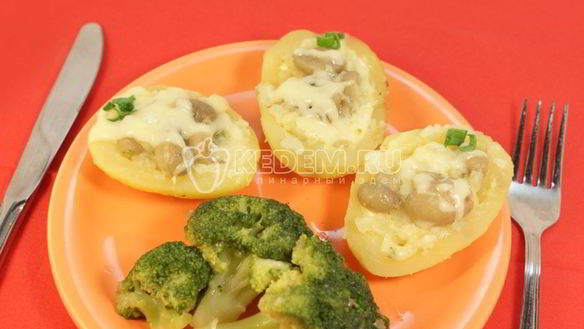 Рецепт Шампиньонов в картофельных лодочках