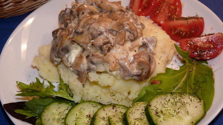 Рецепт шампиньонов в сметане