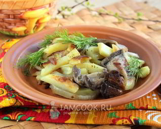 Вешенки жареные с картошкой