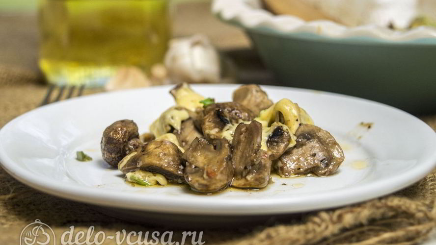 Рецепт запеченных шампиньонов с сыром