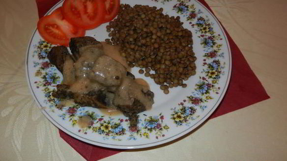 Рецепт Гуляша на пару с зеленой чечевицей