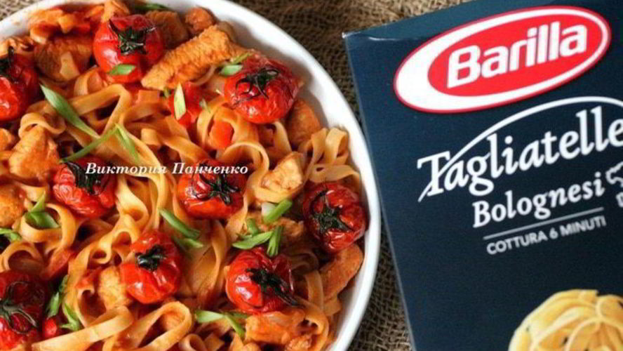 Рецепт тальятелле с гуляшом из индейки