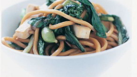 Рецепт Хоккийской лапши с тофу и зеленью