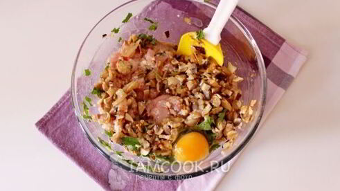 рубленые курино-грибные котлеты