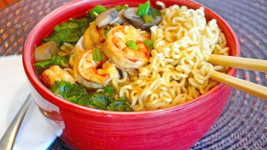 Рецепт лапши с креветками