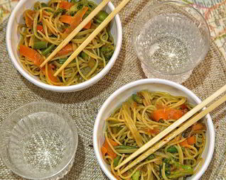 Лапша с овощами