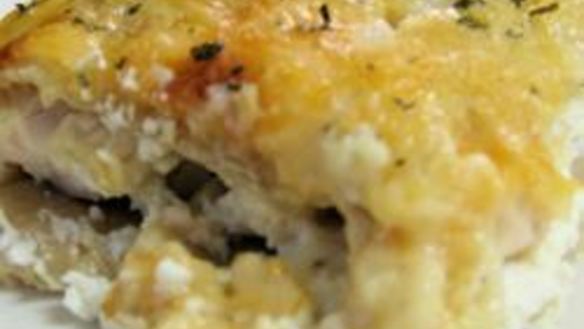 Рецепт Итальянской белой лазанья с курицей, прошутто и шампиньонами