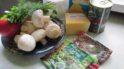 лазанья грибная