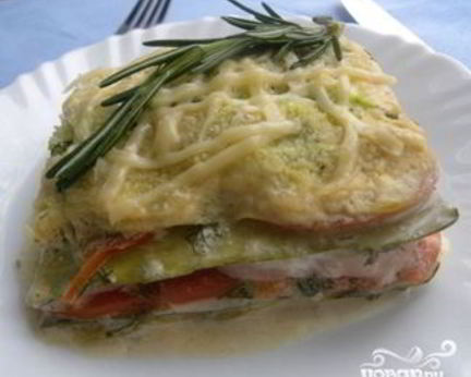 Лазанья из кабачков с фаршем