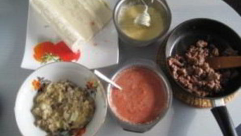 лазанья из слоеного теста