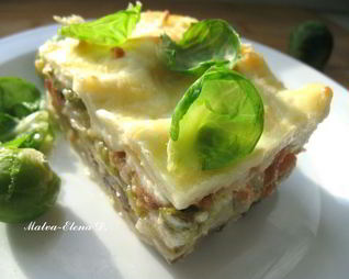 Лазанья с брокколи, брюссельской капустой и грибами для Гарфилда