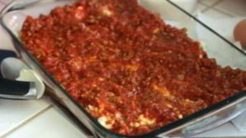 лазанья с фаршем и моцареллой