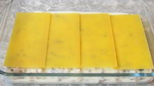 лазанья с грибами и куриным филе