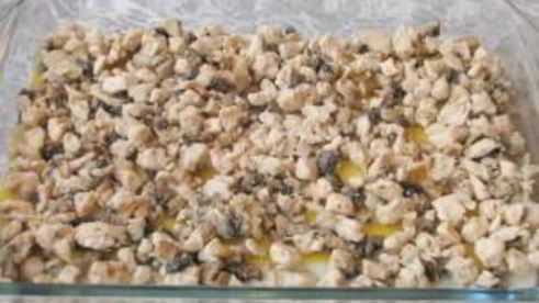лазанья с грибами и куриным филе