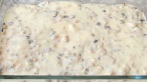 лазанья с грибами и куриным филе