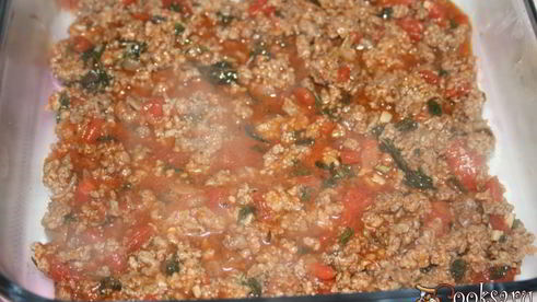 лазанья с мясным фаршем и базиликом