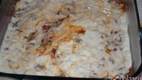 лазанья с мясным фаршем и базиликом